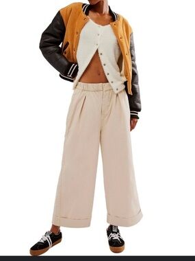 Free People After Love Cuff Pant in Sandshell Beige Small
